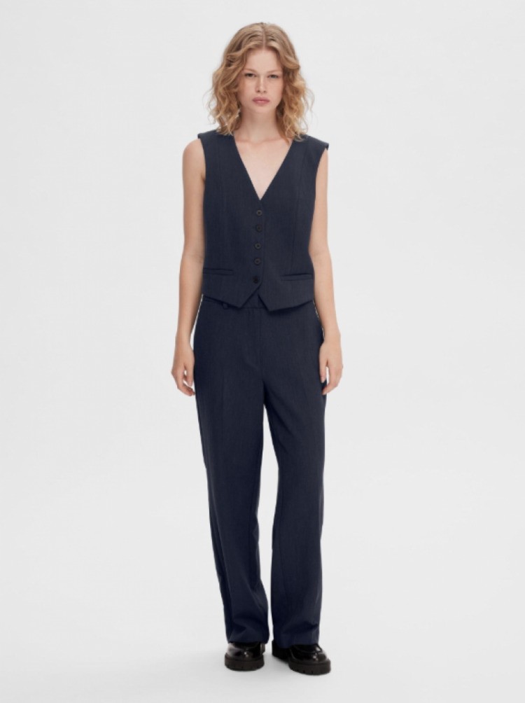 SlfRita MW wide pants Dark Sapphire M