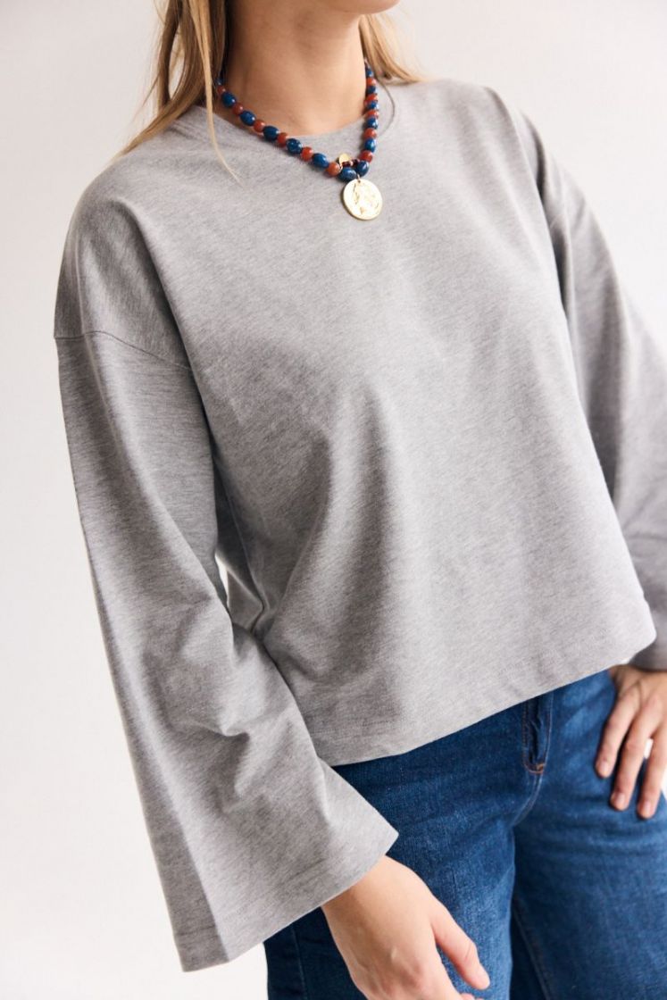 Aline LS t-shirt Grey Melange