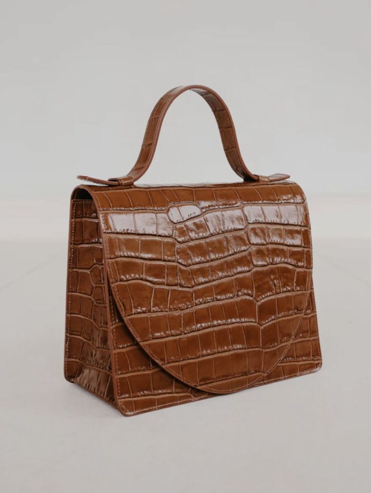 Mini Briefcase  New Cognac croc