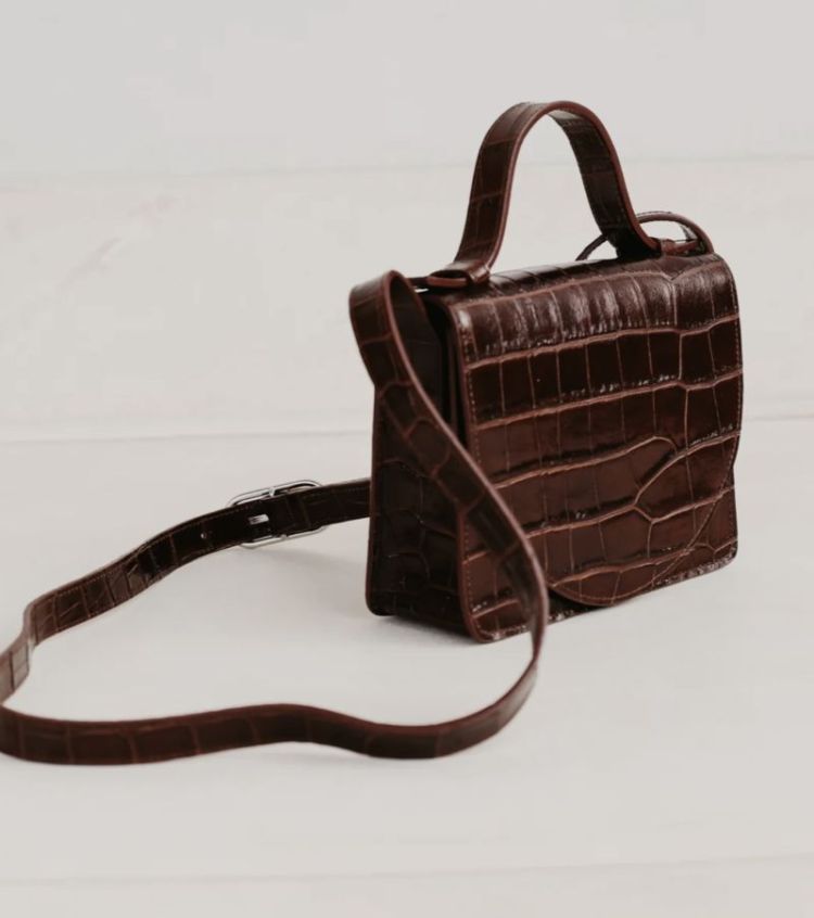 Micro Briefcase  Chocolat Croco