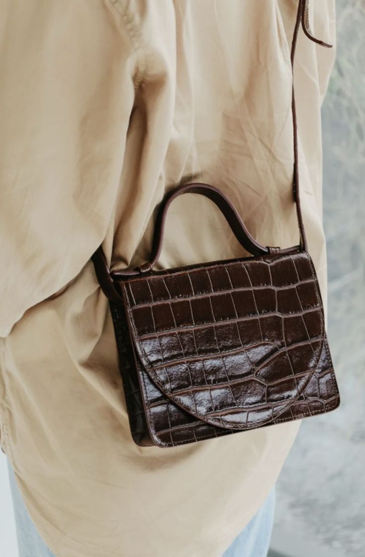 Micro Briefcase  Chocolat Croco