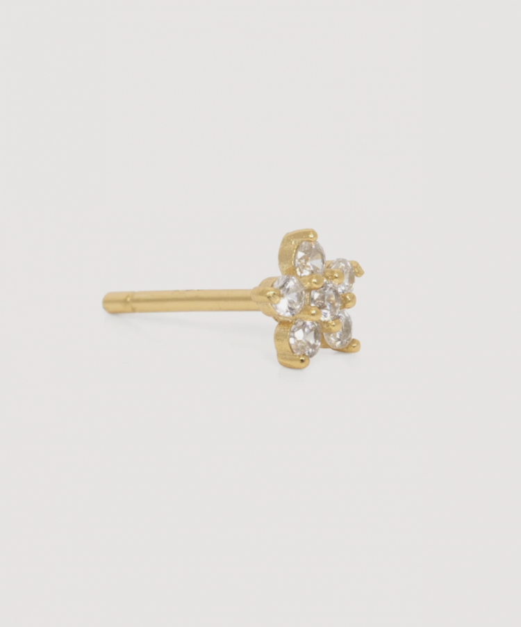 Oorbel Jolie Flower Strass Gold