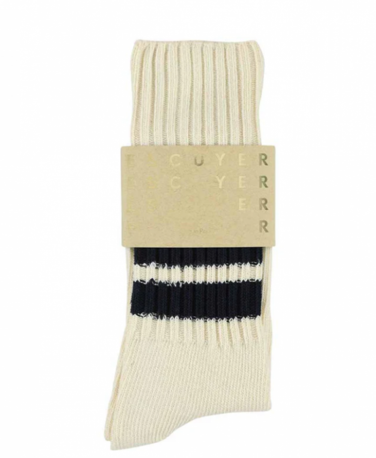 Crew Stripes Socks Ecru/Blue