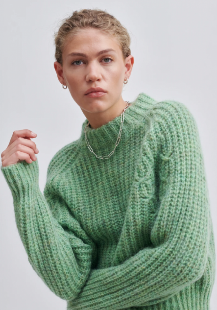 Kalliha knit O neck Pistachio green