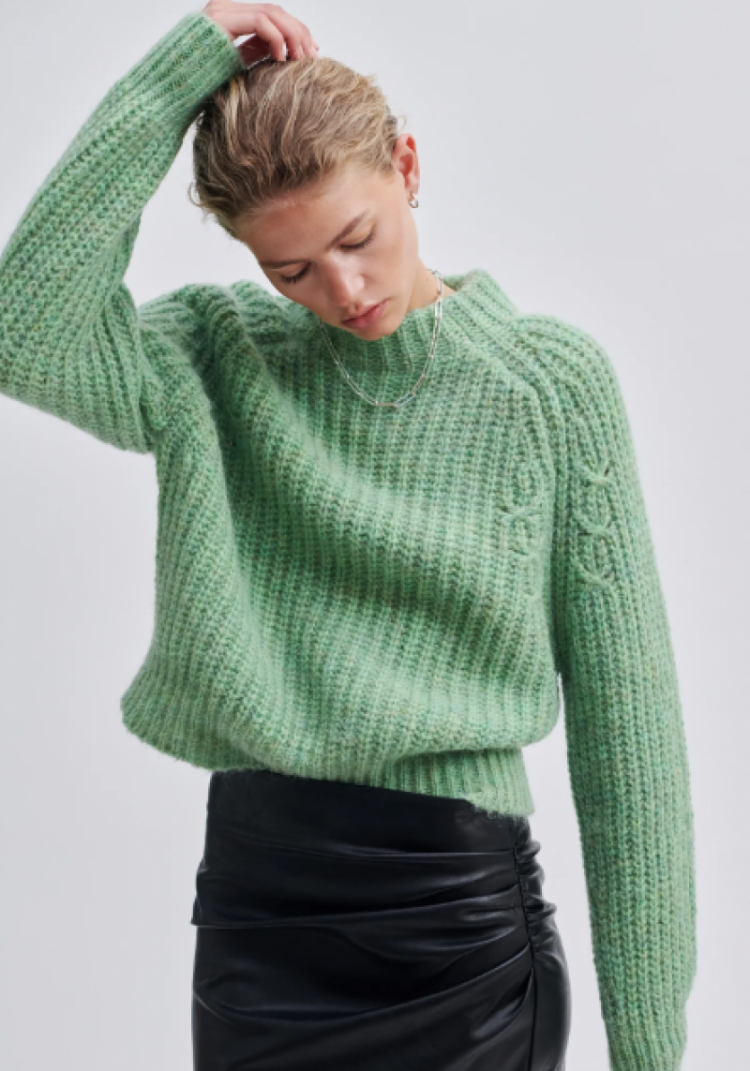 Kalliha knit O neck Pistachio green