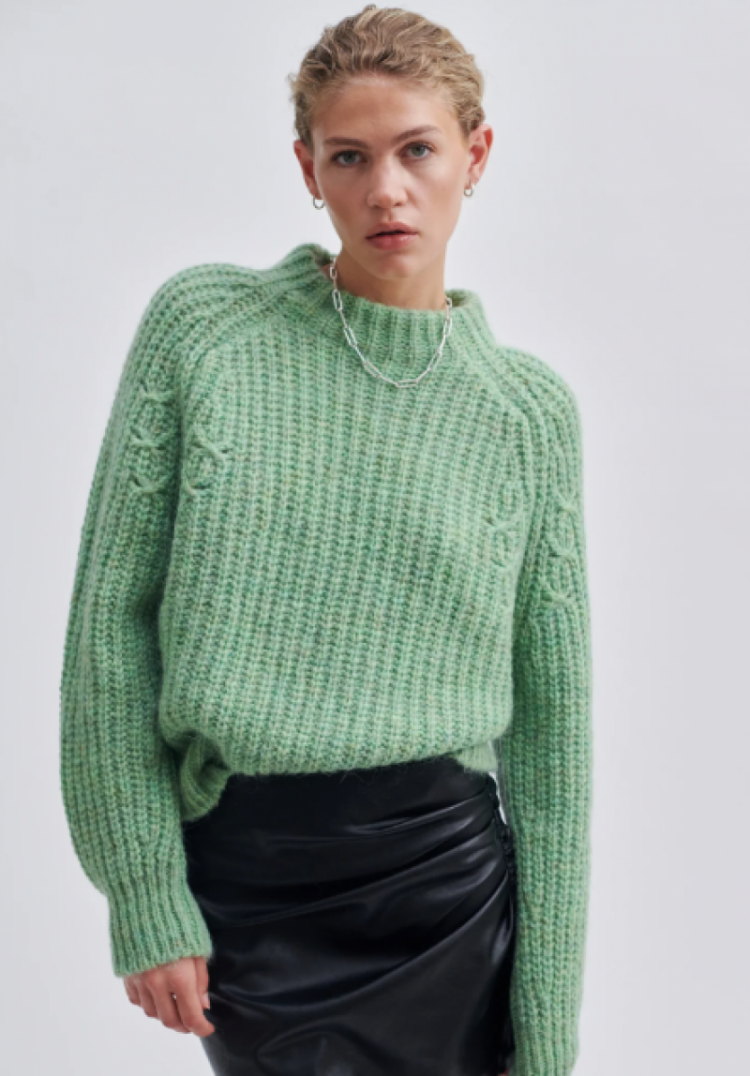 Kalliha knit O neck Pistachio green