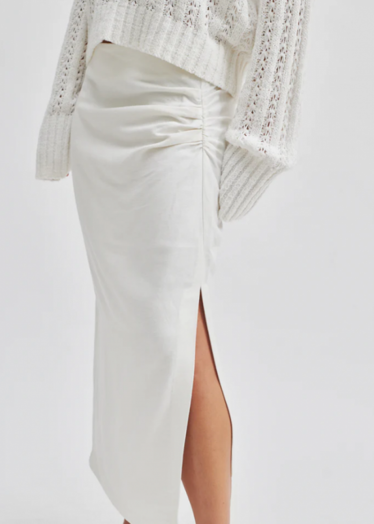 Lino Skirt Antique White
