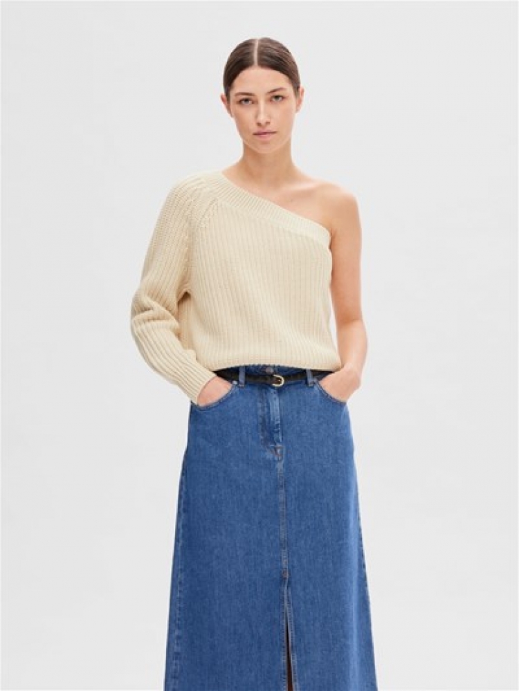 SlfSedora LS knit one shoulder Birch 