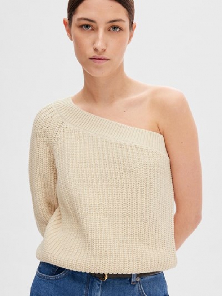 SlfSedora LS knit one shoulder Birch 