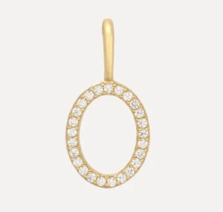 Initial strass Charm O Gold