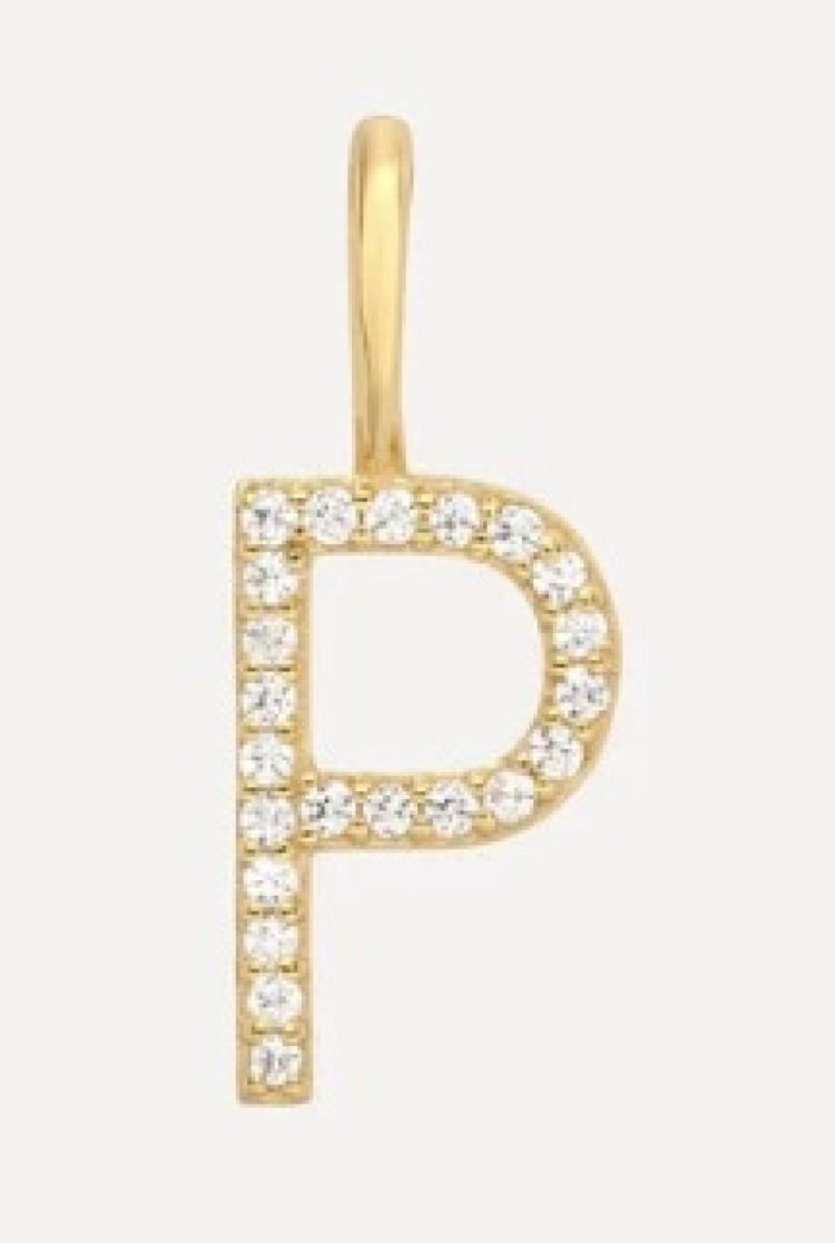 Initial strass Charm P Gold