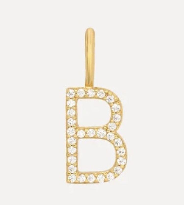 Initial strass Charm B Gold
