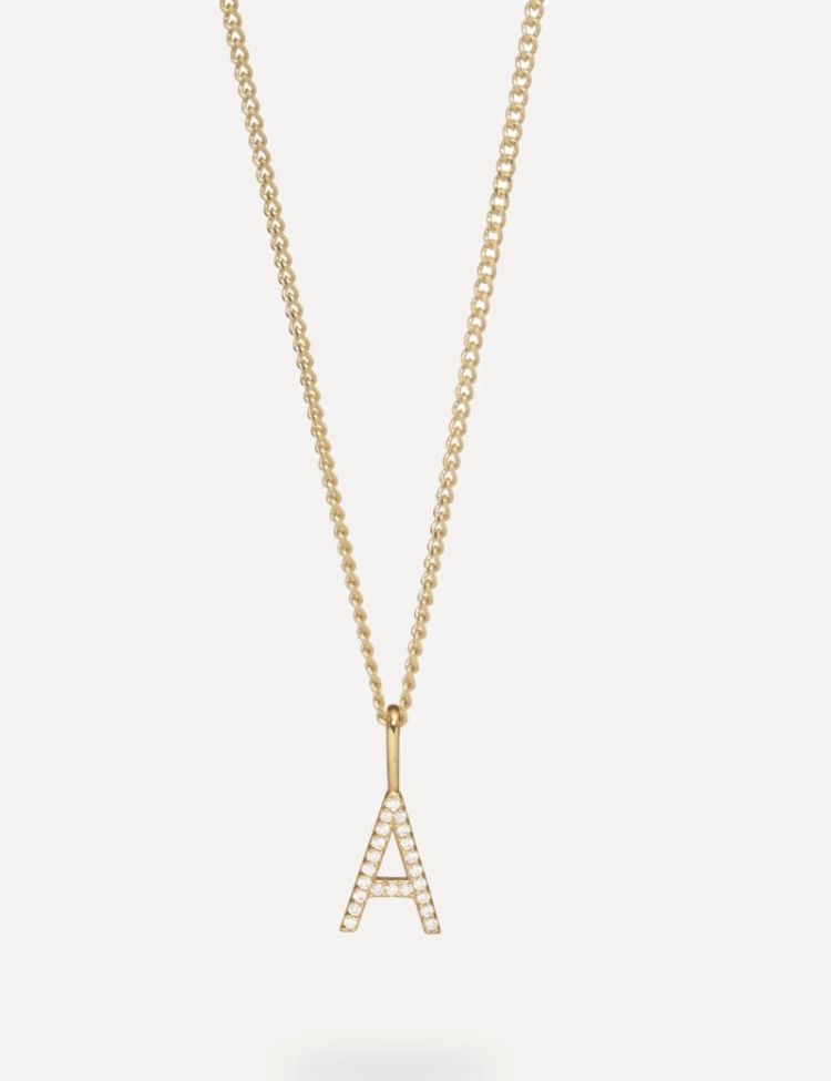 Initial strass Charm A Gold