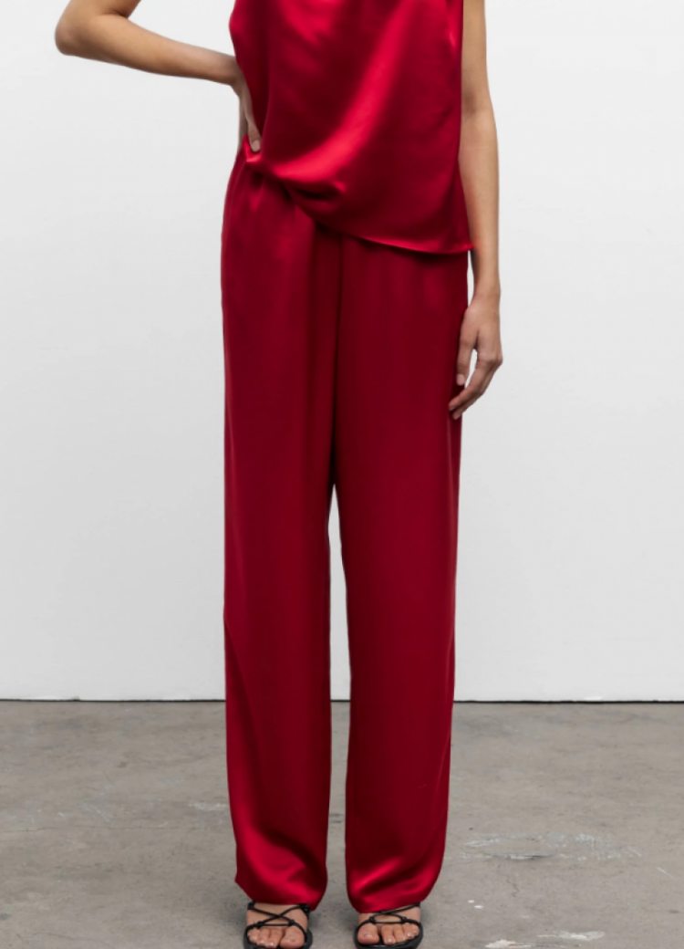 Ayla Satin Trousers Red