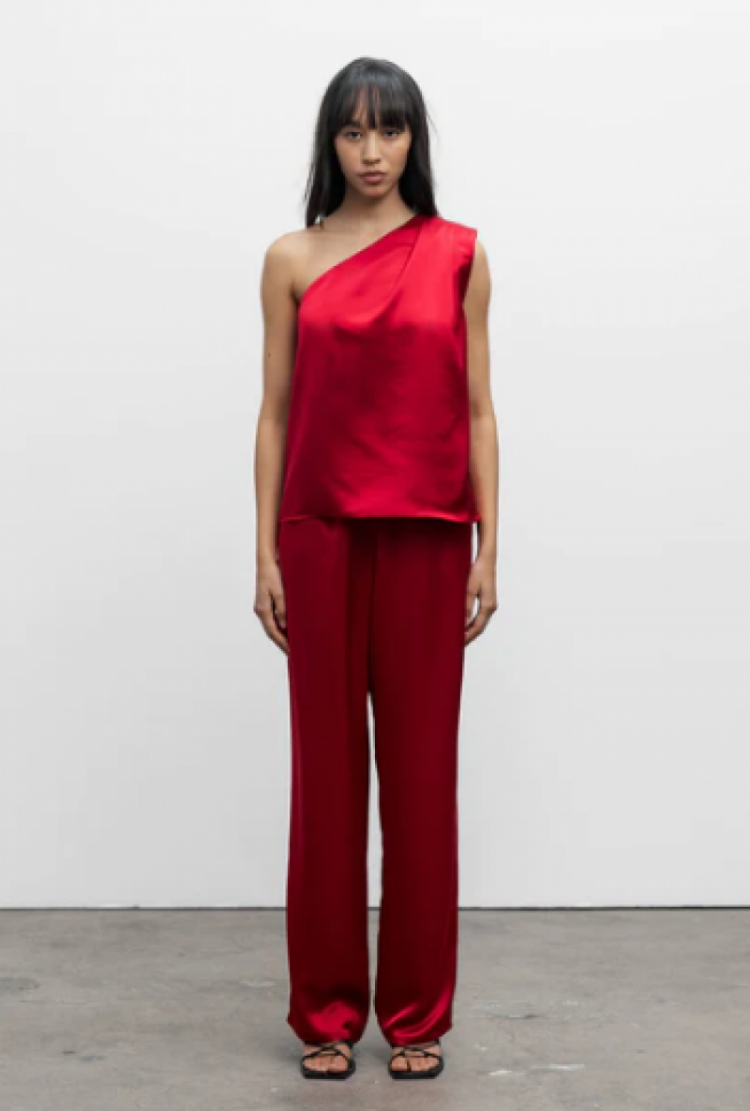 Ayla Satin Trousers Red