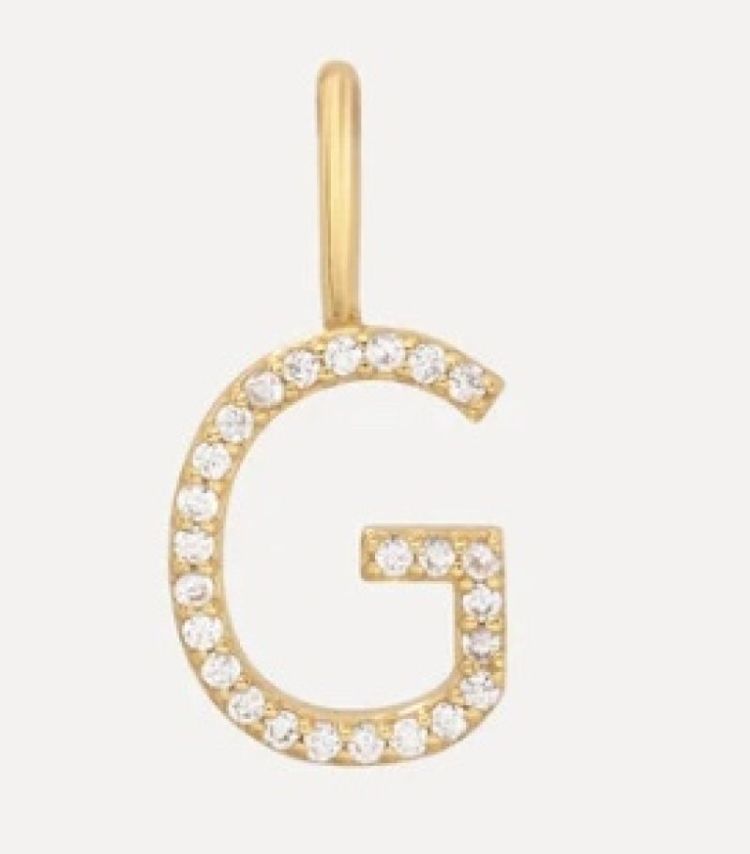 Initial strass Charm G Gold