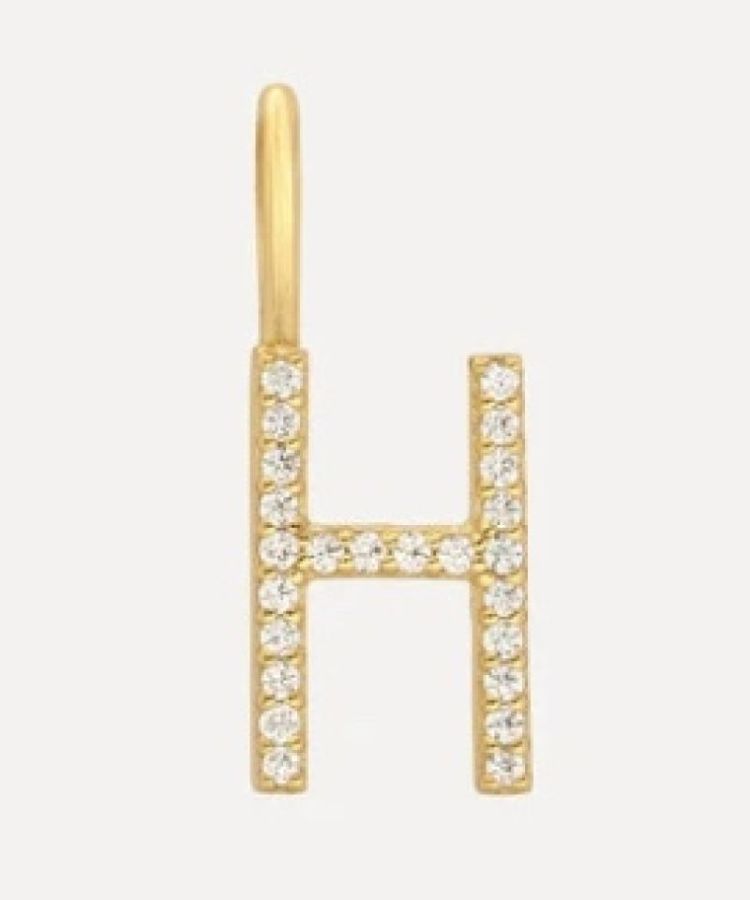 Initial strass Charm H Gold