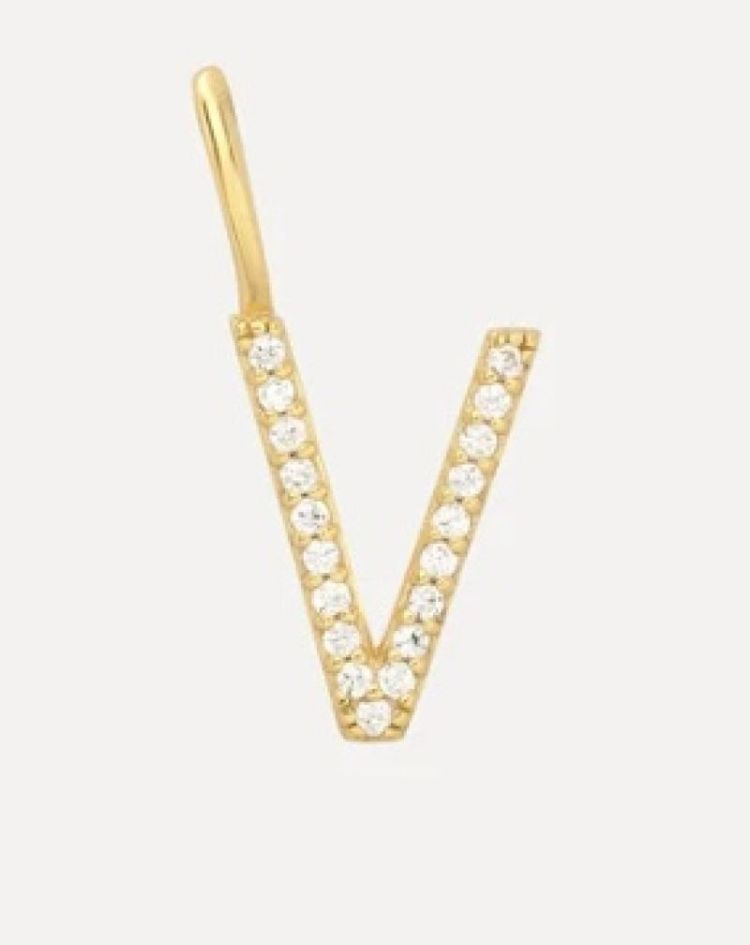 Initial strass Charm V Gold