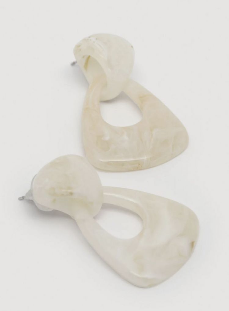 Merel Resin earring set  Cream Marble