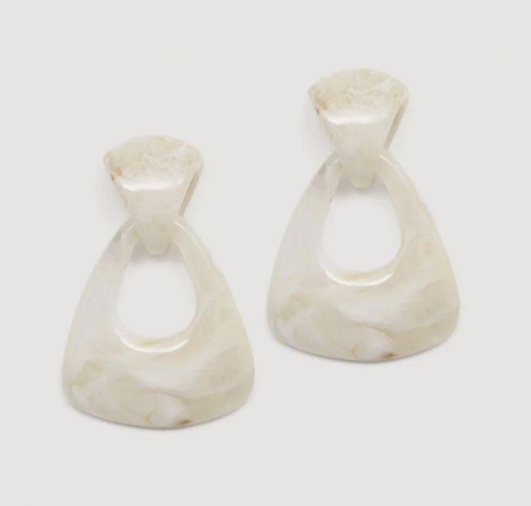 Merel Resin earring set  Cream Marble