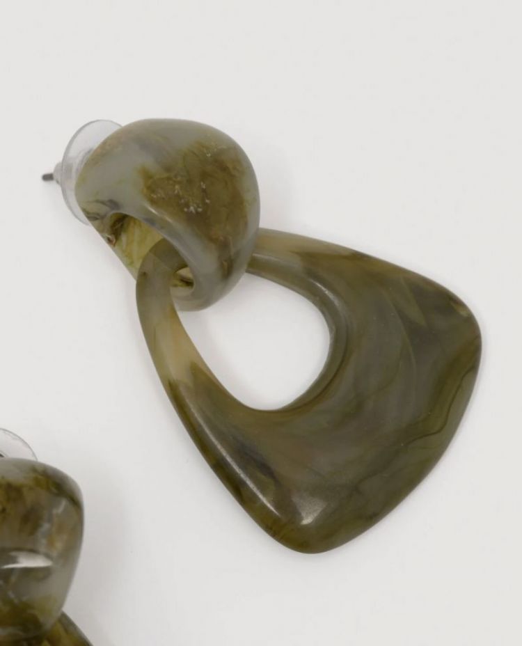 Merel Resin earring set  Green Marble