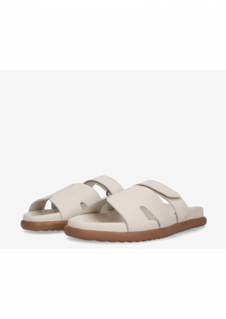 Lilia 1-e leather slipper Bone White