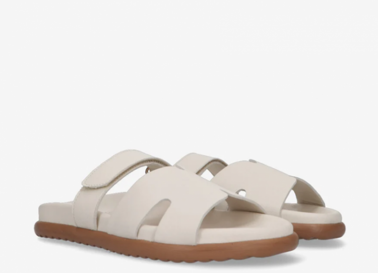 Lilia 1-e leather slipper Bone White