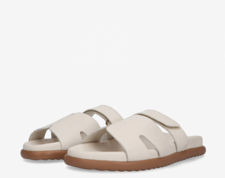 Lilia 1-e leather slipper Bone White