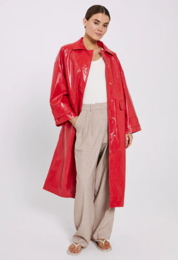 Silvia clean trench coat Bright Red