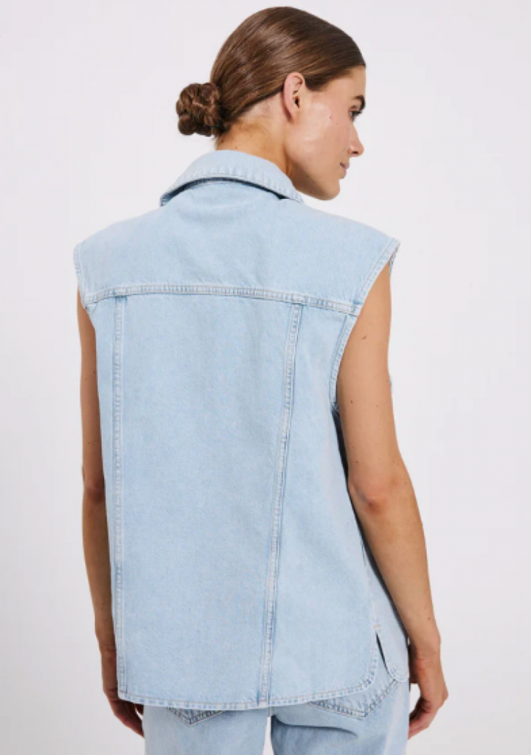 Larisa denim waistcoat Blue Light Wash