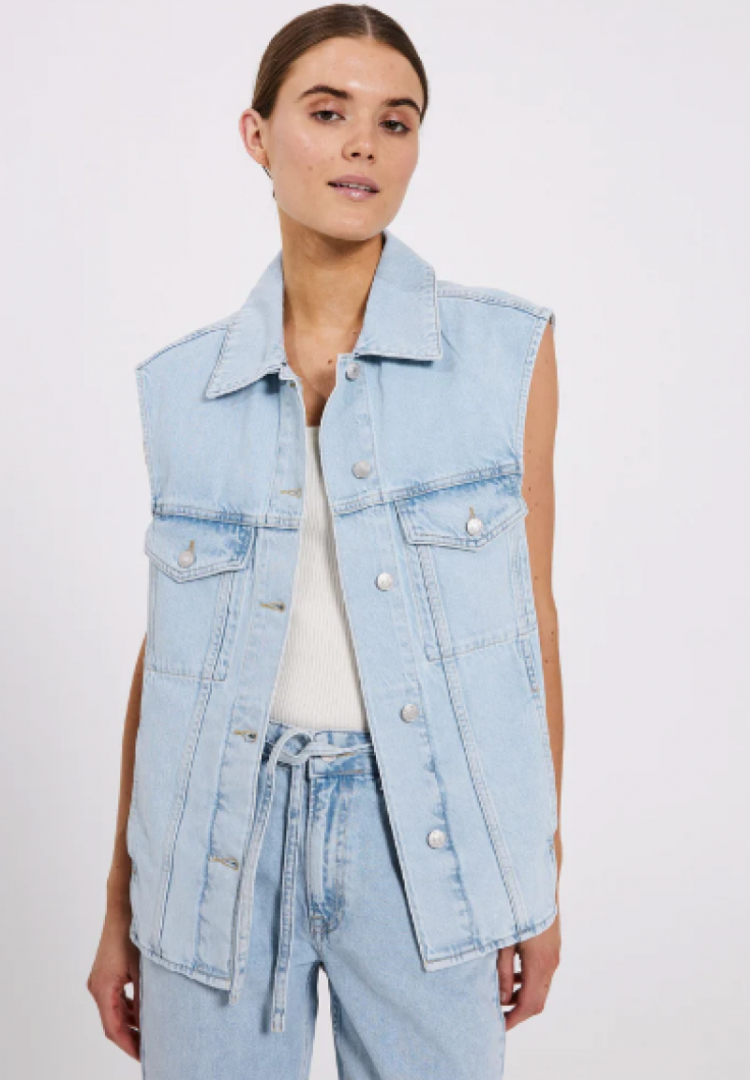 Larisa denim waistcoat Blue Light Wash