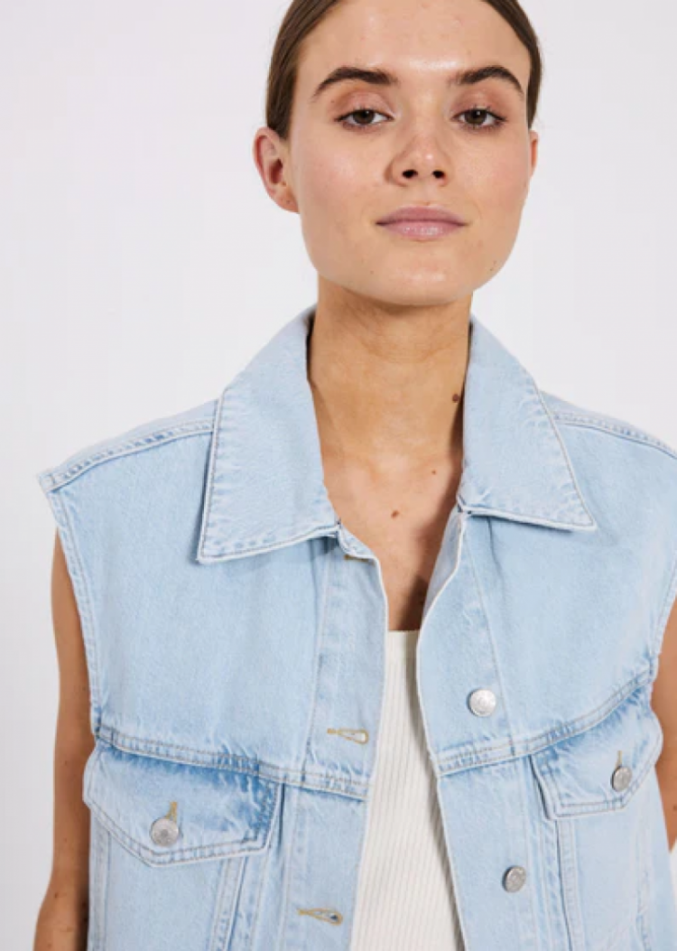 Larisa denim waistcoat Blue Light Wash