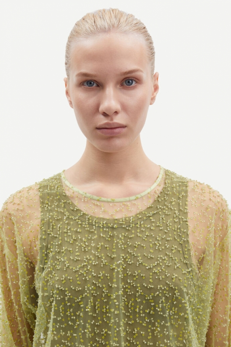 Samally blouse 15264 Green Sheen