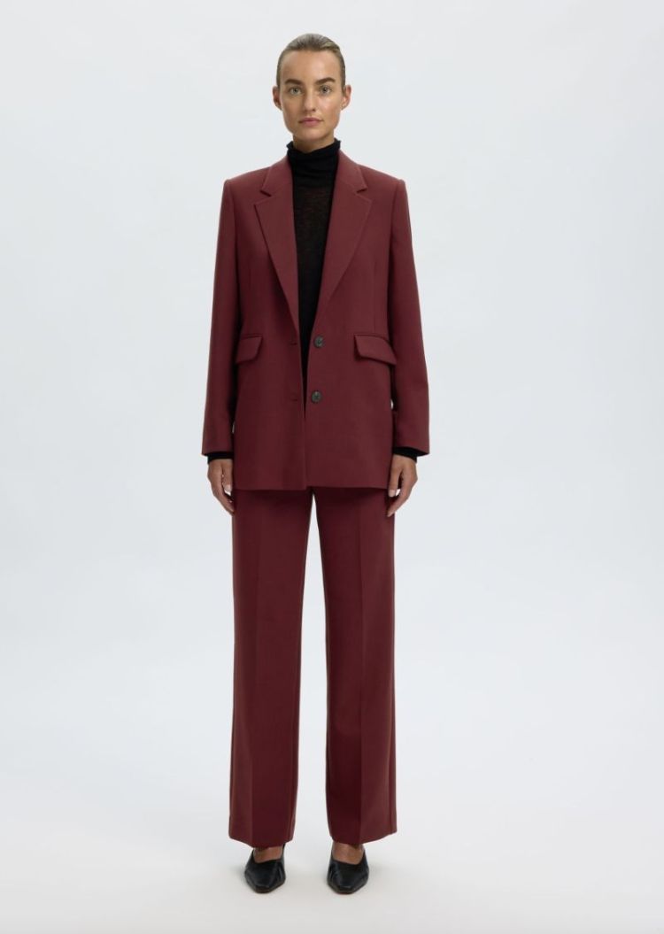 Slfrita mw wide pant Tawny port mela