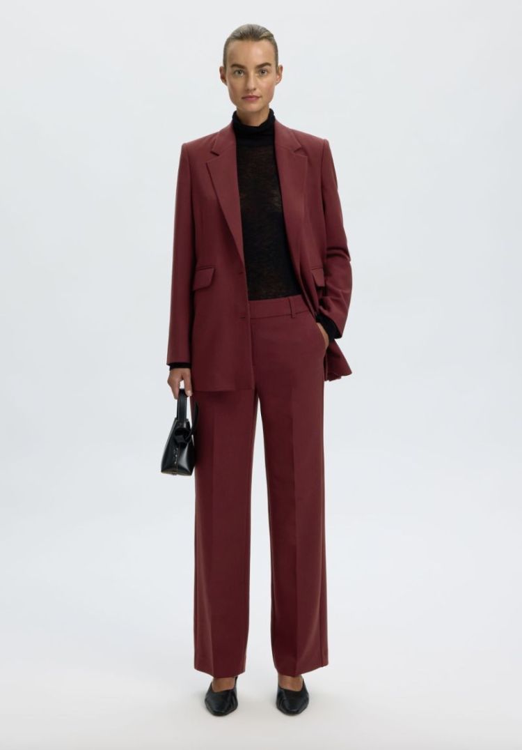 Slfrita mw wide pant Tawny port mela