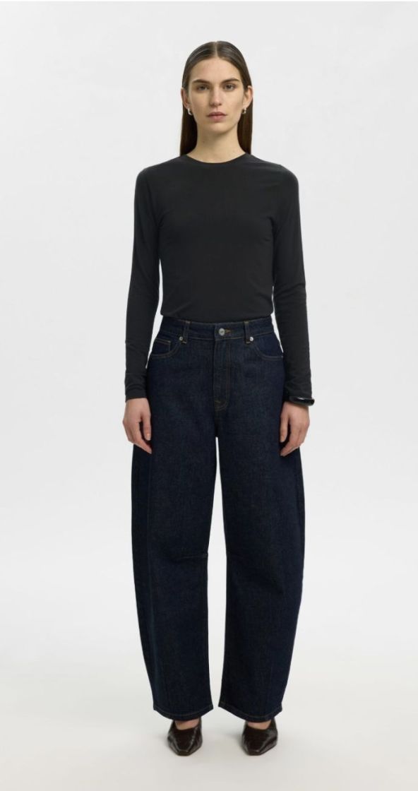 Slfmanja LS o-neck noos Black