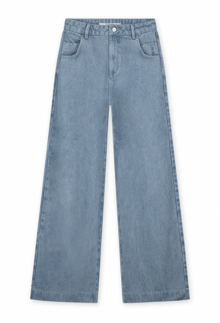 Flowy palazzo jeans mid blue