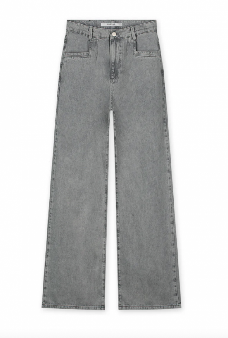 farrah - wide leg jeans mid grey