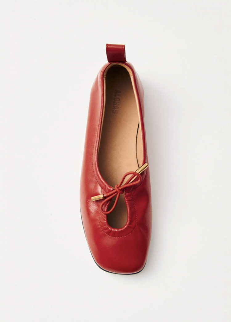 Rosalind ballet flats  Red Leather 