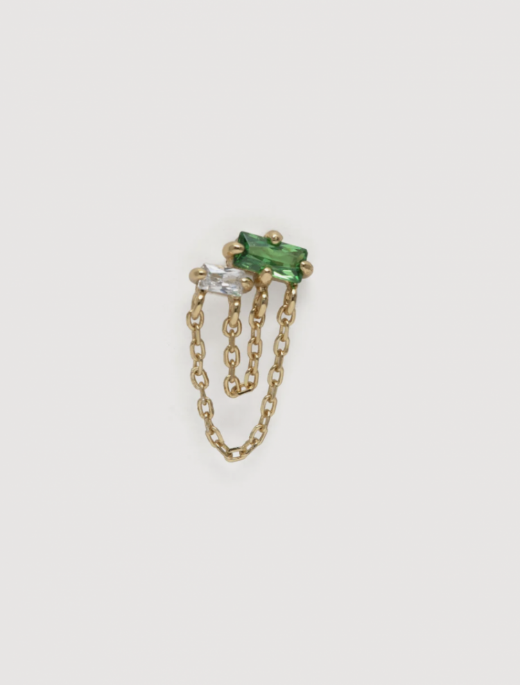 Oorbel Lira double gem Gold