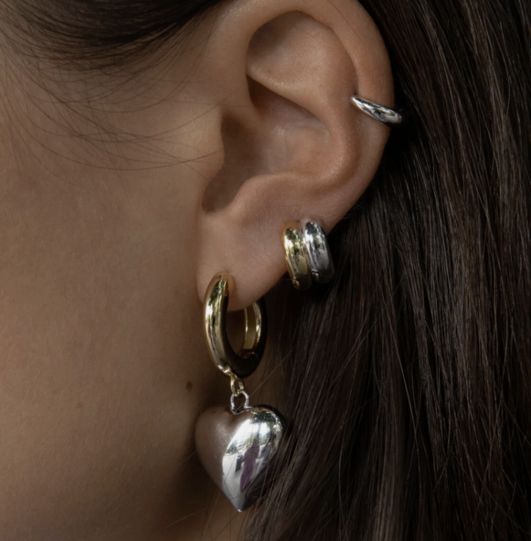 Oorbel Jazz heart  gold