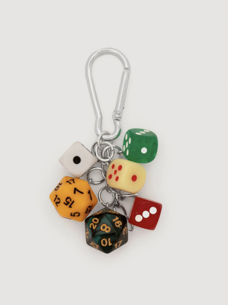 bag charm dice multi