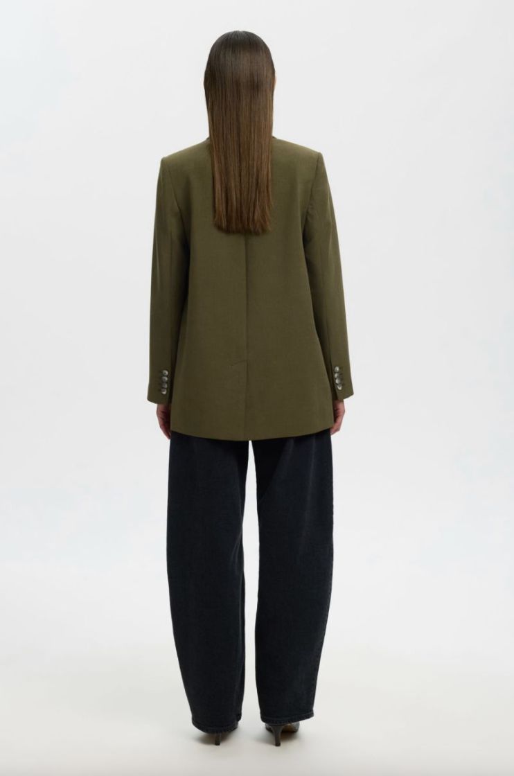 Slfrita LS relaxed blazer mel Fir green