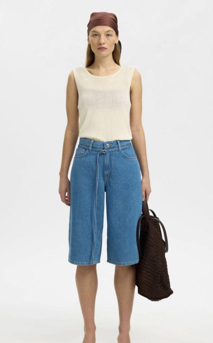 Slfmoon sus sl knit top Birch