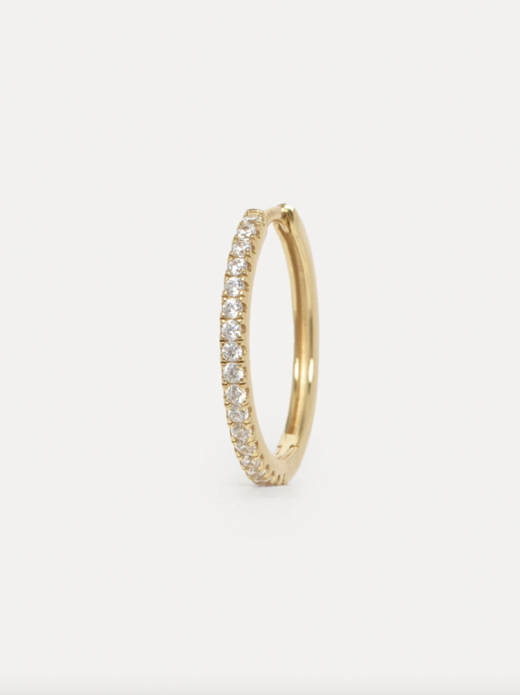 Oorbel Jeanne large strass gold