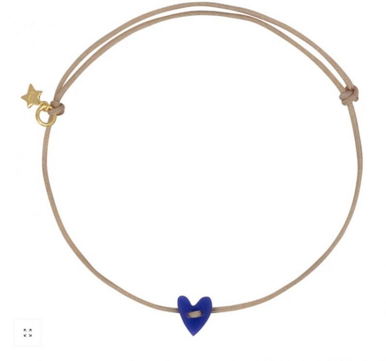 Heart rope bracelet gold coral Gold purple