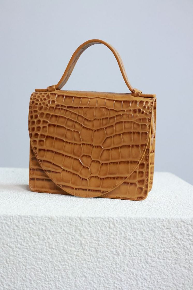 Micro Briefcase  Walnut Croco