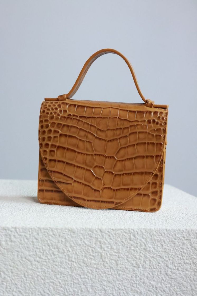 Micro Briefcase  Walnut Croco