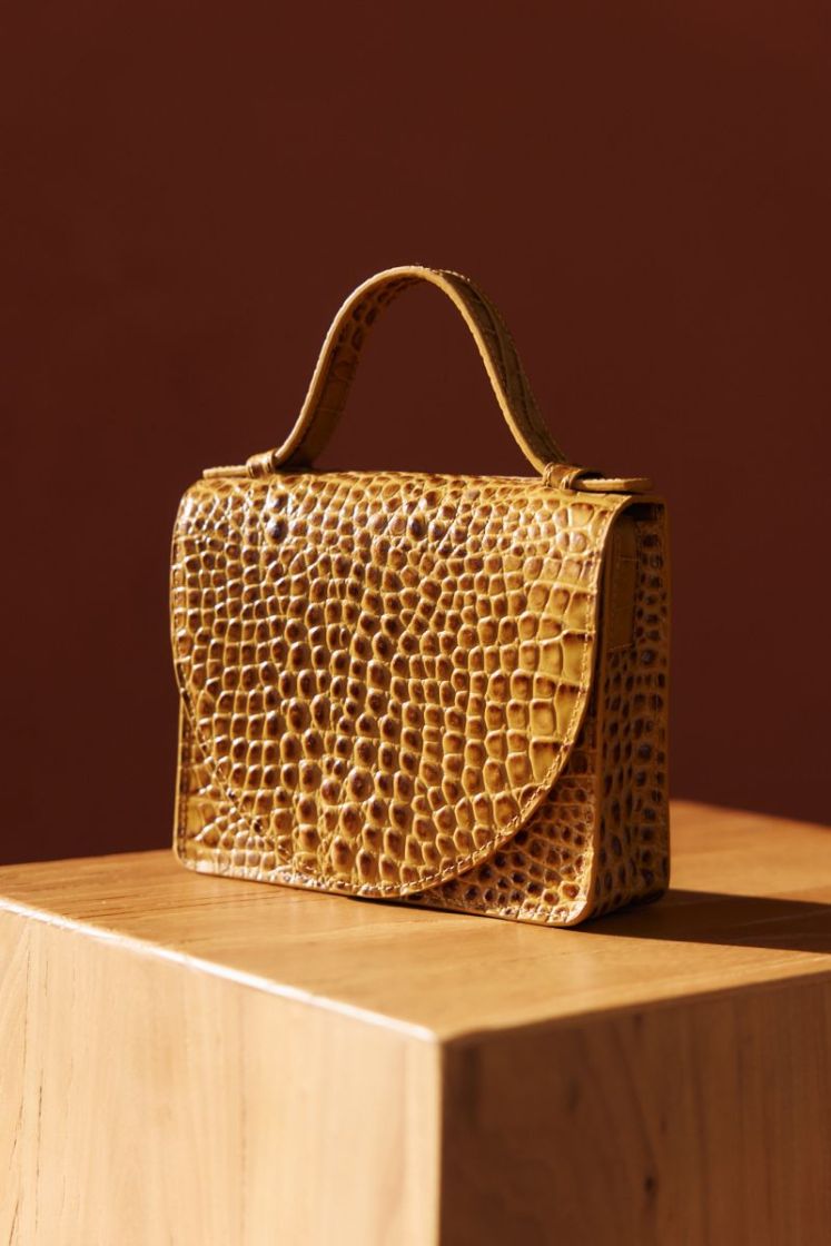 Micro Briefcase  Walnut Croco