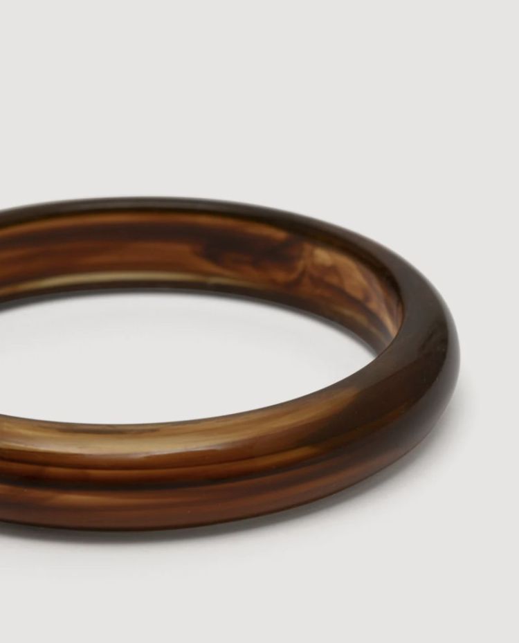 Resin bangle rectangle Brown